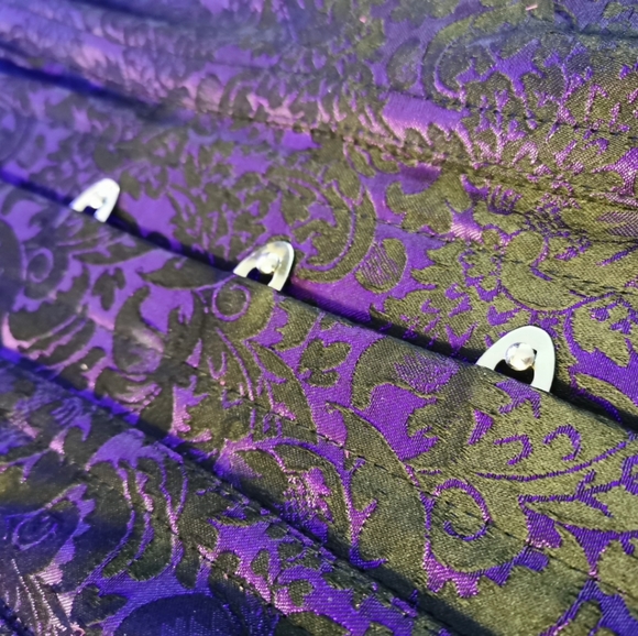 Steel Boned Corset - Purple & Black Brocade, Gothic - Picture 5 of 5